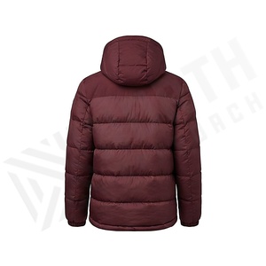 Hooded Quilted Waterproof <b>Bubble</b> Jacket Black Full Sleeve Winter Windproof Cotton Shell Knitted Fabric Polyester Filling Stand - Product Image 2