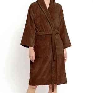 เสื้อคลุมอาบน้ำผ้าฝ้ายแท้ 100% สำหรับผู้หญิง เสื้อคลุมยาวเนื้อนุ่ม ระบายอากาศได้ดี สวมใส่สบาย เหมาะสำหรับโรงแรม สปา ฟิตเนส ชุดนอน ชุดลำลองใส่บ้าน - Product Image 1