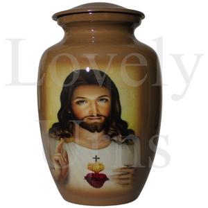 Urna Funeraria de Corazón Sagrado, Recipiente para Cenizas, Recuerdo Religioso, Recuerdo Espiritual, Elegante, Duradera, Premium - Product Image 2