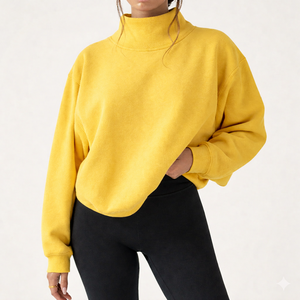 Sweat-shirt à col montant imprimé pour femme, grande taille, respirant, écologique, hiver-automne, haute qualité - Product Image 5