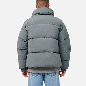 Men's Best Selling Bubble Puffer <b>Jacket</b> Casual Zipper Front Solid Color <b>Waterproof</b> Windproof Polyester Wadding <b>Winter</b> Wear Stand - Product Image 1