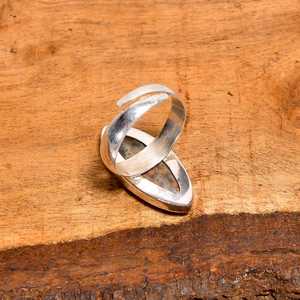 Anillo ajustable de jaspe oceánico con forma de marquesa, plata de ley 925, estilo bohemio, joyería de piedras preciosas hecha a mano, regalo para ella - Product Image 2