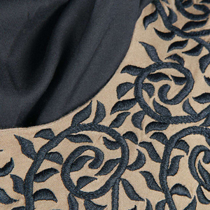Abaya pour femme, manches longues, broderie, col rond, robe longue ample pour soirée, robe élégante pour femme musulmane du Moyen-Orient - Product Image 5