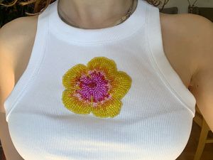 Top de Tirantes con Bordado de Cuentas Hecho a Mano para Mujer, con Bordado Sofisticado y Diseño Contemporáneo Elegante - Product Image 4