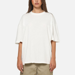 T-shirt décontracté d'été pour filles, blanc uni, coupe oversize, manches courtes, t-shirt de haute qualité pour femmes, coupe décontractée, style sportif - Product Image 1