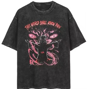 เสื้อยืดโอเวอร์ไซส์สไตล์วินเทจสำหรับผู้ชาย ผ้าคอตตอนหนานุ่ม พิมพ์ลายกราฟิกโลโก้ตามสั่ง เสื้อเปล่าสไตล์สตรีทแวร์ ไซส์พลัส - Product Image 1