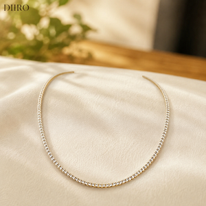 Customized 10K Yellow Gold Plated VVS1 Moissanite GRA Certified Classic Round Brilliant Cut <b>Iced</b> <b>Out</b> Unisex Tennis <b>Chain</b> - Product Image 1