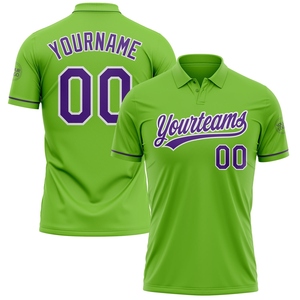 Camiseta de golf de alto rendimiento personalizada en verde neón, morado y blanco, la más vendida de la industria, venta directa al por mayor. - Product Image 1