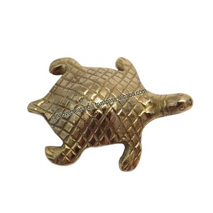 Figurine de Statue de tortue en métal en laiton avec conception de losange pour décor de Table d'hôtel et de bureau de salon - Product Image 1