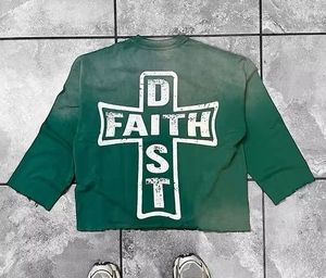Camiseta Corta Personalizada para Hombre, 100% Algodón, Gruesa, Antiarrugas, Transpirable, Estilo Urbano, con Serigrafía, Lavado Ácido Vintage - Product Image 5