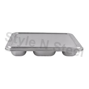 Bandeja Redonda para Comida, Plato para Buffet de Acero Inoxidable, Bandeja Rectangular de Acero Inoxidable - Product Image 1