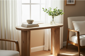 Table à manger ovale moderne en bois, mobilier de salle à manger en bois grainé pour appartement, hôtel, villa - Product Image 6