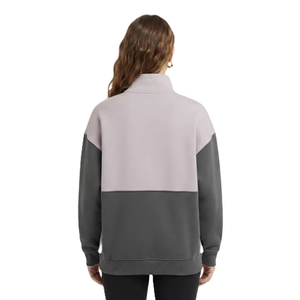 Women's Hoodies Neutral Color Block Wholesale Sweatshirt Custom Embroidery Logo Half <b>Zip</b> Fleece Heavyweight Stand Color Winter - Product Image 2