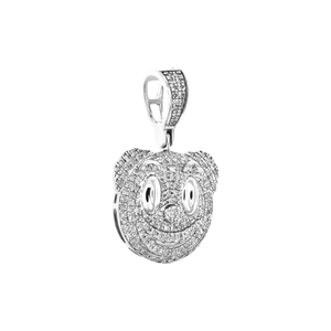 DHANI JEWELS PVT LTD Colgante de Hip Hop para Hombre de Oro Blanco Sólido de 10k con Diamante Redondo Auténtico de 0.33 CT, Diseño de Cara de Payaso, Charm Pavé de 1 pulgada - Product Image 2