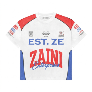 Polo de Primera Calidad, 180 GSM, Poliéster Interlock, Diseño de Paneles en Blanco, Rojo y Azul, Logotipo Personalizado por Sublimación, Ropa Deportiva - Product Image 1
