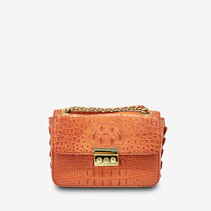 Bolso de mano de marca de diseñador para mujer, piel de cocodrilo auténtica, forma de sobre de cocodrilo, venta al por mayor, cubierta L21 X W8.5 X H14cm - Product Image 1