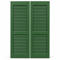 Volets de fenêtre fixes en bois massif vert sur mesure pour maisons de style européen et décoration de fermes – Volets en bois massif