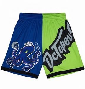Shorts de sport unisexes personnalisés à impression sublimée, en mesh, taille élastique, séchage rapide, évacuation de l'humidité, polyester, coupe classique - Product Image 5