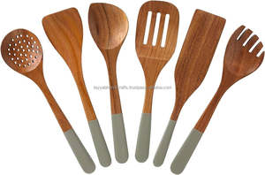 Ustensiles de cuisine en bois fourchette à spatule à la main outils de cuisson non collants porte-cuillère de cuisine en bois Durable outil de cuisine - Product Image 4