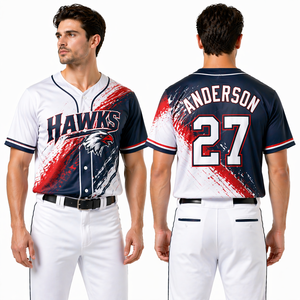 Camiseta de Béisbol Personalizada con Nombre y Número, 100% Poliéster, Calidad de Exportación, Uniforme de Equipo, Proveedor de Ropa Deportiva OEM - Product Image 5