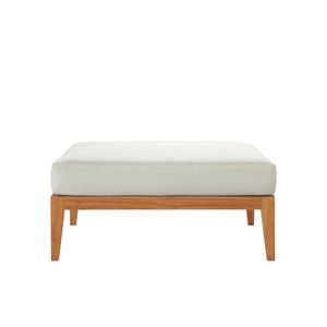 Modern Durable Rustic Teak Zeno Ottoman Solid Wood <b>Stool</b> Cushioned <b>Seat</b> Portable for Apartment Outdoor Hotel Use - Product Image 6