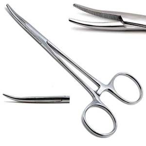 Pinzas de 12.5cm para depilación, pinzas de sujeción para pescado, punta curva y recta, de agarre quirúrgico - Product Image 5