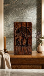 Handmade Wooden Cremation Urn Tree of Life <b>Memorial</b> Keepsake <b>Box</b> Custom Decor for Funeral Home - Product Image 6