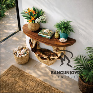 Mesa Consola de Diseño Tropical Moderno para Sala de Estar, Colección SUAR, Madera Maciza de Roble, Extensible, para Aplicaciones de Sofá - Product Image 2