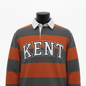 T-shirt de rugby unisexe tendance, personnalisé, en molleton 100 % coton 330 GSM, respirant, brodé, à manches longues, épais, pour équipe - Product Image 2