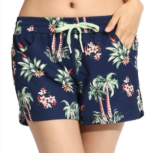 Shorts de Playa de Alta Calidad para Mujer, Shorts de Surf con Impresión Personalizable, Teñido Liso, Servicio OEM - Product Image 1