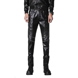 Pantalon en cuir noir sur mesure, style décontracté, qualité supérieure, respirant, nouveau, coupe ajustée professionnelle, best-seller - Product Image 1