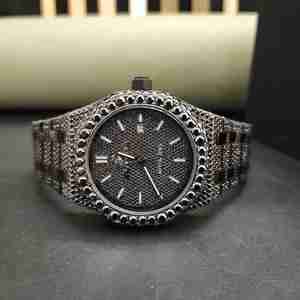 Elegant Fashion Mossianite Diamond Luxury Stainless Steel Round Case Baguette Dial Analog ETA Movement Unisex <b>Watch</b> - Product Image 1