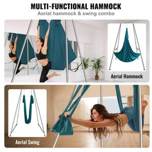 Professional 9.67 ft Height Aerial Yoga Frame Swing Stand 6.6 Yards Aerial <b>Hammock</b> Max 551.1-High Quality Yoga <b>Hammock</b> for Yoga - Product Image 6