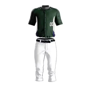 Top Selling Premium Quality Baseball Uniform Sets 100% Polyester Quick Dry Breathable Customizable Unisex Adult Outdoor V-neck - Product Image 2