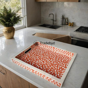 Mesa de Centro Decorativa Moderna Hecha a Mano con Incrustaciones de Hueso, Bandeja Móvil, Estilo Premium de Tradebyd - Product Image 3