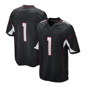 Maillot de football américain à manches courtes respirant, personnalisé avec nom et numéro, imprimé par sublimation, 100% polyester, taille plus pour hommes - Product Image 1