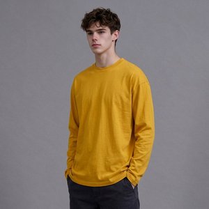 Custom Logo Men's White Cotton <b>T</b> <b>Shirt</b> Long Sleeve 100% Cotton Crew Neck Straight Fit Casual Basic Apparel Manufacturer - Product Image 5