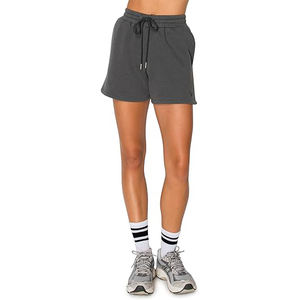 Pantalones Cortos de Forro Polar para Mujer, Diseño Degradado, Cintura Alta, Bolsillos Laterales, Cordón Ajustable, Cintura Elástica, Corte Holgado, Ropa de Verano - Product Image 1