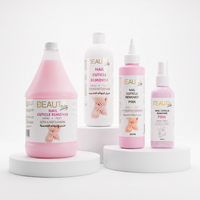 Nettoyant liquide professionnel pour cuticules en plastique rose, en gros, pour usage professionnel, adoucit les cuticules sèches, application facile