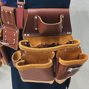 Ceinture porte-outils robuste en toile et cuir de qualité supérieure pour électriciens et charpentiers, pochette de travail ajustable, prix de gros OEM - Product Image 4