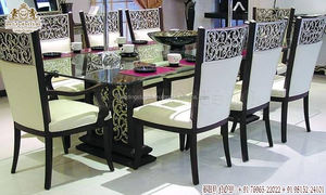 Royal hecho a mano muebles para el hogar Juego de mesa de comedor Grand Mansions juego de mesa de comedor oro pulido 8 plazas muebles de comedor - Product Image 2