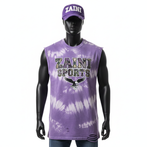 Camiseta sin mangas para hombre, de algodón jersey, tela suave premium, logotipo personalizado impreso, 100% algodón, camiseta para hombre, corte holgado, estampada - Product Image 6