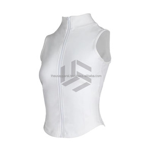 Ladies Slimming Front <b>Zipper</b> Eco-Friendly Sports <b>Top</b> Yoga Vest Gym Fitness Crop Tank <b>Top</b> Breathable - Product Image 6
