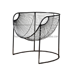 Silla de alambre de hierro de diseño moderno, Color oro rosa, forma redonda, para el hogar y el jardín, utilizado al mejor precio en la India - Product Image 6