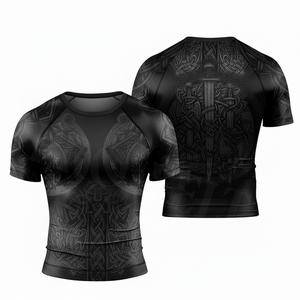 T-shirt de compression à manches courtes avec logo personnalisé, imprimé en 3D, pour entraînement et surf, coupe ajustée, protection UV – Meilleures ventes - Product Image 2