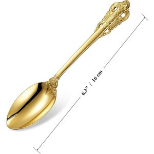 Cuillères à apéritif miniatures en acier inoxydable 18/10, 6,3 pouces, magnifiques petites cuillères à dessert pour remuer et mélanger le sucre, les gâteaux et les desserts - Product Image 3