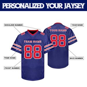 Camiseta Profesional de Fútbol Americano, Malla de Poliéster, Diseño Dazzle DTF, Logotipo Personalizado ODM, Cuello en V, Secado Rápido, Ropa Deportiva para Equipos - Product Image 6