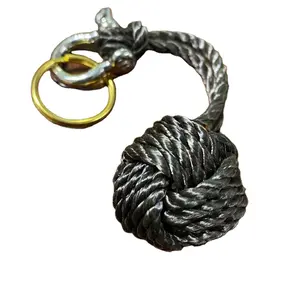 key chain for office bag and daily use w/ Brass Shackle - 4.5" Long - Handmade Sailor Rope Key Ring - Nautical Jewelry Gift