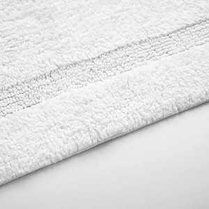 Solid Bath Rug Rectangle 100% Tufted Cotton Non-Slip Rubber Backing Machine Washable Home Use - Product Image 3