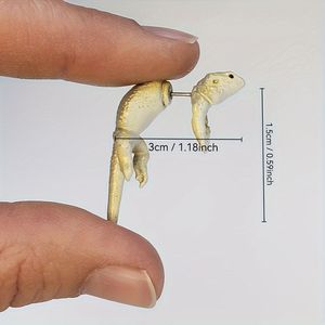 Orecchini Pendenti 3D Dipinti a Mano a Forma di Lucertola, Gioielli Vibranti a Tema Drago Barbuto, Moda Unica a Tema Dinosauro per Donna e Uomo - Product Image 4